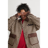 Unisex Jacket Men's and Women's Plaid Jacket Baggy Coat